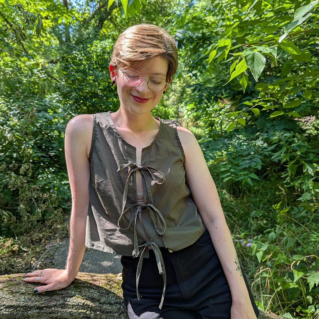 Ashton Hack: Tie-Front Top