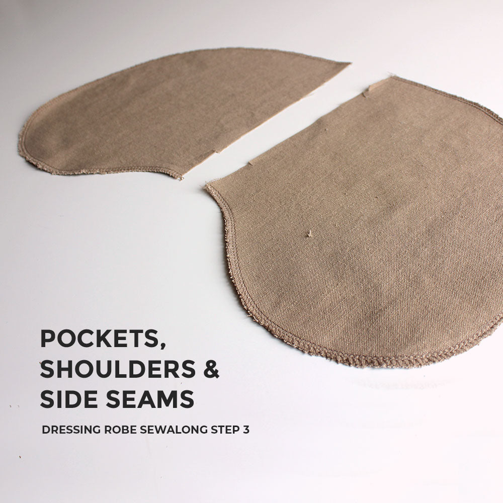 Pockets Shoulders and Side Seams, Dressing Robe Sewalong Step 3